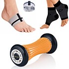 sampak med massagerulle, kompressionssokker og svangpuder til plantar fasciitis